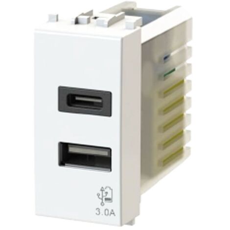 4Box 3.0A toma USB para Bticino serie Matix blanco 4B.AM.USB.30