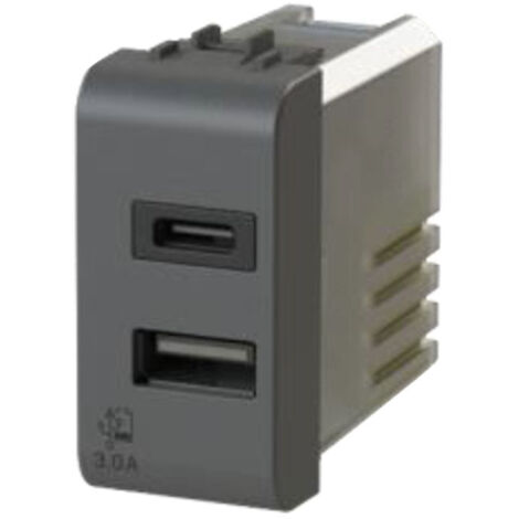 4Box 3.0A toma USB para la serie Gewiss Chorus negro 4B.G12.USB.30
