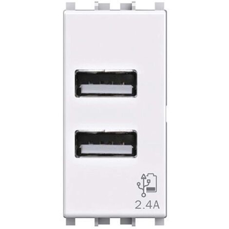 4BOX 4B.V14.USB.24 Presa USB da muro 2.4 Ampere Compatibile con Vimar Plana Bianca
