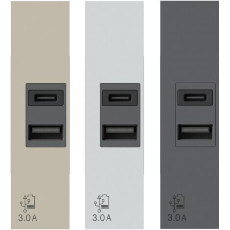4 BOX 4box alimentatore usb con connettore tipo c e tipo a 3.0a per bticino livingnow 4b.k.usb.30