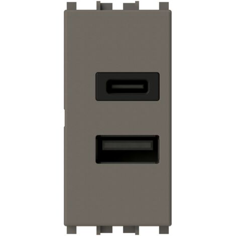 4box presa usb con connettore tipo c e tipo a 3.0a vimar arke metal 4b.v19m.usb.30