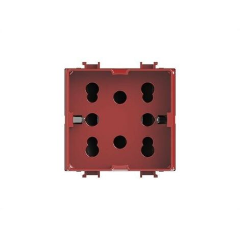 4Box SIDE Schuko Steckdose für Bticino Matix Rot 2 Module 4B.AMR.H21
