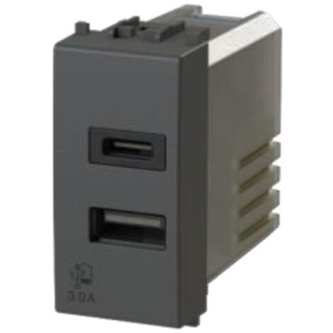 4Box USB-Steckdose für 3.0A Vimar Arke Serie grau 4B.V19.USB.30