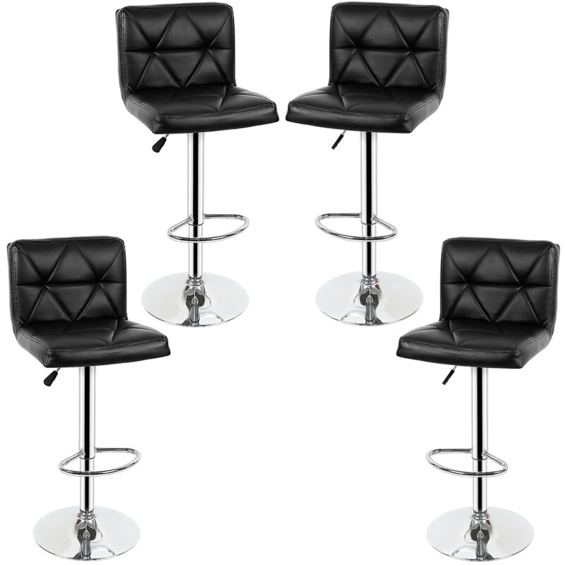 4×Chaise de bar réglable noir Chaise de bar de dossier