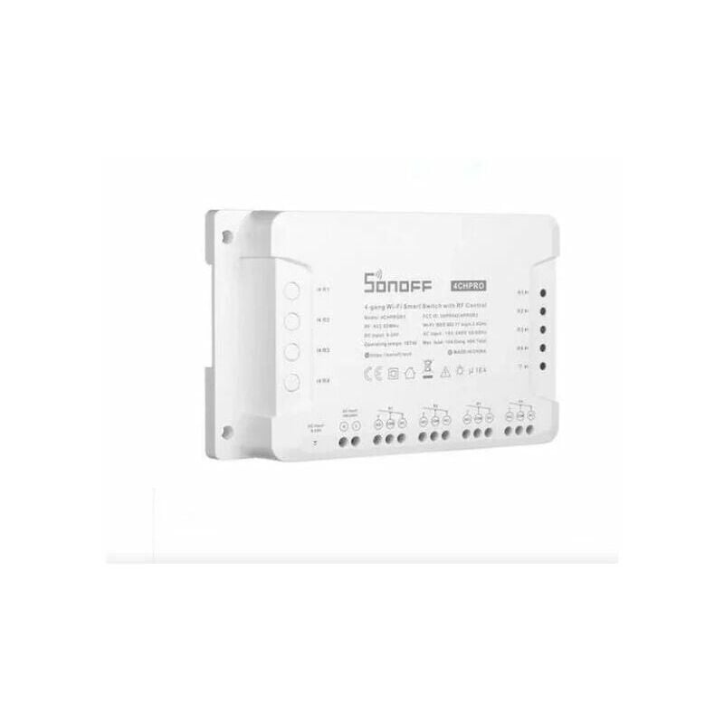 4CHProR3 4 Canaux Interrupteur sans fil WiFi Intelligent RF, Inching/Autoverrouillage/Interverrouillage, Fonctionne avec Alexa & Google Home & IFTTT