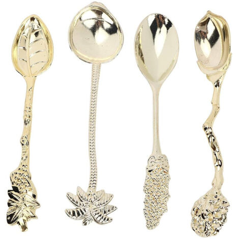 4Ensemble cuillère à café - mini cuillère vintage en alliage - ustensiles pour mélanger