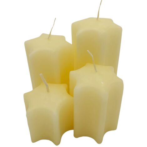 4er Adventskerzen Champagner Stumpenkerzen Weihnachtskerze Stufenkerzen Stumpen