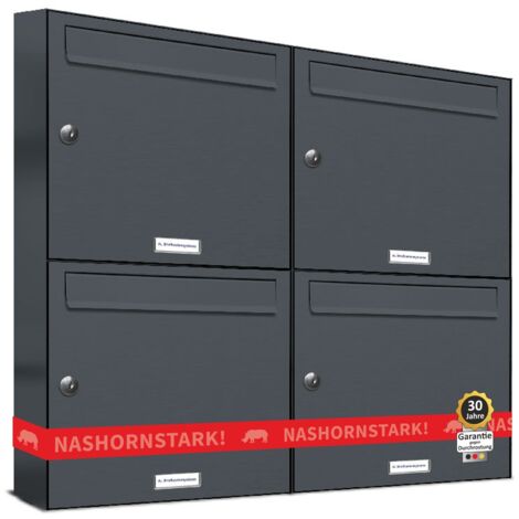 4er Briefkasten Anthrazit Anlage 4 Fach Wandbriefkasten Postkasten