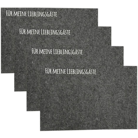 4er Filz Platzset eckig 45x30cm-M116636-Gäste-Grau