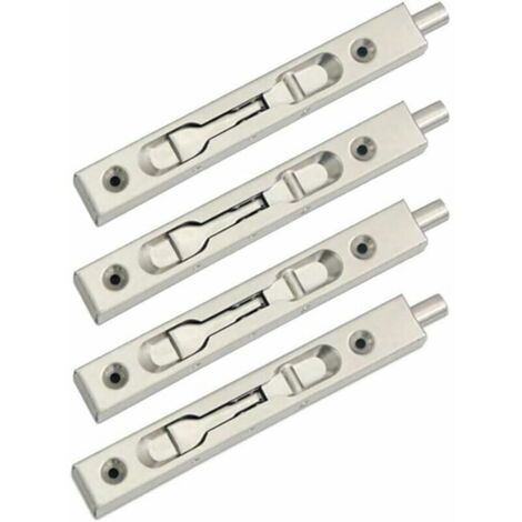 4er-Pack (2 Paar) Schiebeschnäpper für bündige Türverriegelung, verdeckte Sicherheitshebelwirkung, Schieberiegel aus Edelstahl – (Länge 15 cm)  FLITI