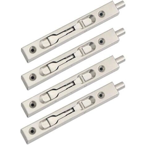 4er-Pack (2 Paare) Türriegel mit verdecktem Riegel, Schieberiegel aus Edelstahl - (15 cm Länge)