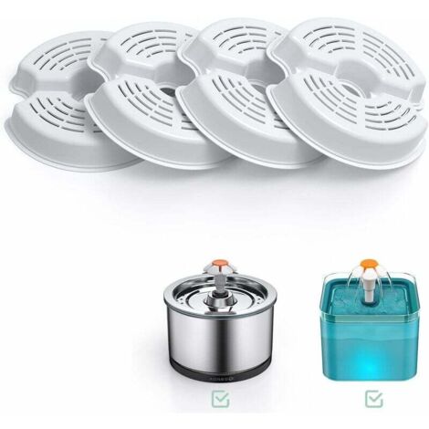 4er-Pack 2,5-l-Katzenblumen-Trinkbrunnenfilter, passend für Edelstahl-Katzen-/Hundebrunnen, dreifache Filterung (geeignet für 2-4 Monate Ersatz)
