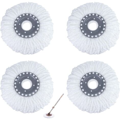 4er-Pack 360°-Universal-Ersatz-Mopppads mit hoher Wasser- und Schmutzaufnahme für Laminat, Parkett, Fliesen, Marmor, Bodenreinigung (38 cm)