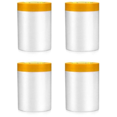 4er-Pack Abdeckband mit Schutzplane zum Streichen, Premium-Abdeckung und -Schutz, 55 cm x 30 m