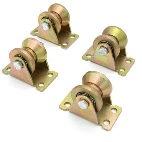 4er-Pack bunte V-förmige Rillenräder, Schiebetürrollen, verwendet für Schiebetüren, mechanische Wagen und mobile Werkbänke 32×57×40mm