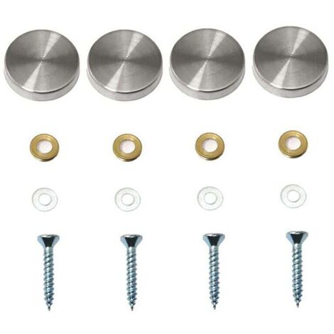 4er-Pack dekorative Spiegelschrauben, dekorative Nagelkappen, dekorative Schrauben aus poliertem Edelstahl für Spiegel, Glasschränke oder Möbel (0,79 Zoll/20 mm)