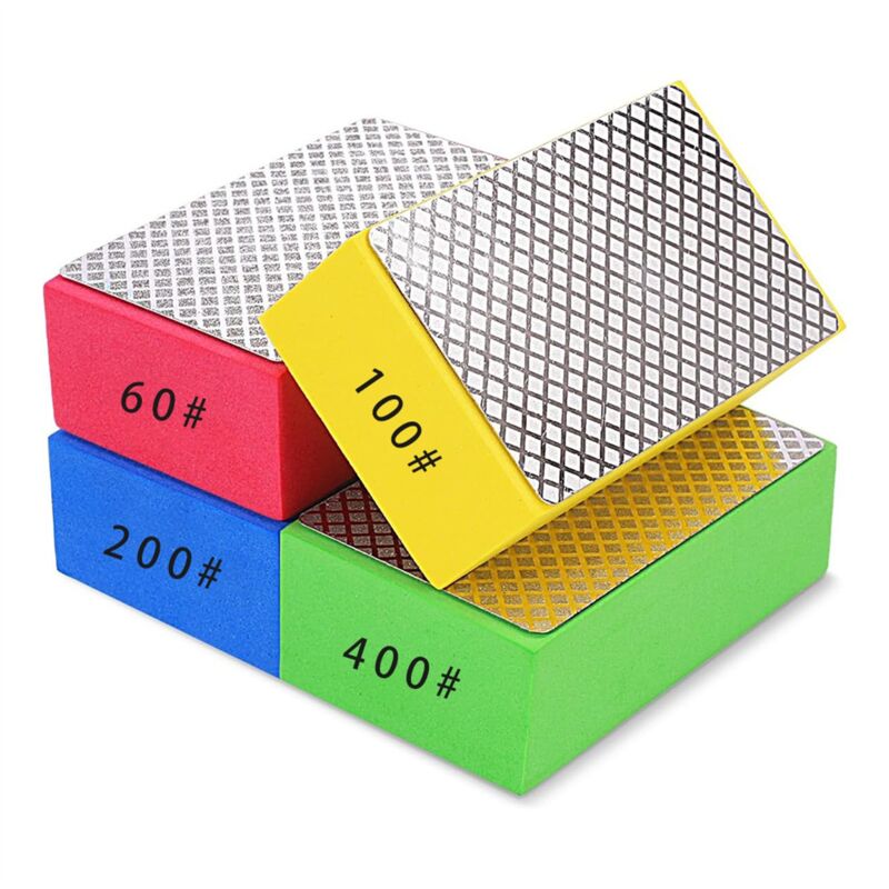 Image of 4er-Pack Diamant-Handpolierpads, Pads für Holz, Fliesen, Glas, Stein (Körnung 60/100/200/400)