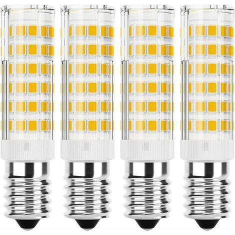 4er-Pack E14 7W 6000K Kaltweiße LED-Lampen, E14 Maiskolbenlampen, entspricht Halogenlampen, nicht dimmbar, flimmerfrei, 360°-Beleuchtung für Wohnzimmer, LED-Wandleuchte, Kühlschrankbeleuchtung - LKBD