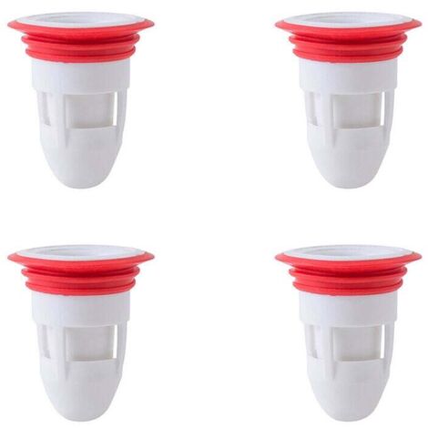 4er-Pack Geruchsstopper für Duschabläufe, Bodenabläufe, Rückflussverhinderer, 41–50 mm – Weiß