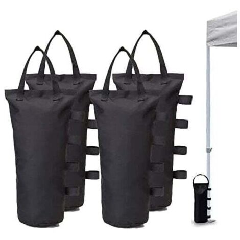 4er-Pack Gewichtstaschen, Beingewichte für Pop-Up-Zelt, Pavillongewichte, Pavillongewichte, Gewichte für Pavillon, Terrassenschirm, Schwarz