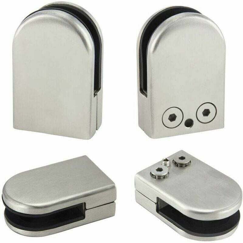 Image of 4er-Pack Glasklemmhalterungen, 6–8 mm, Edelstahl, Glasklemme, verstellbare Glashalter, Silber