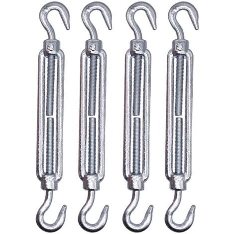 4er-Pack M6 verstellbarer Kabelspanner mit Haken und Haken – Kabelspannung (4 Stück, M6)