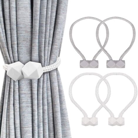 4er-Pack magnetische Vorhang-Raffhalter – magnetische Fensterhalter – dekorative Vorhang-Raffhalter für Zuhause, Büro, Hotel