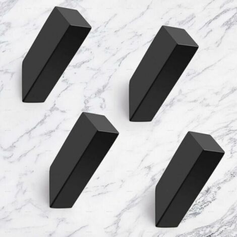 4er-Pack mattschwarze Wandhaken, strapazierfähiger SUS 304 Edelstahl, Wandhaken für Badezimmer und Schlafzimmer