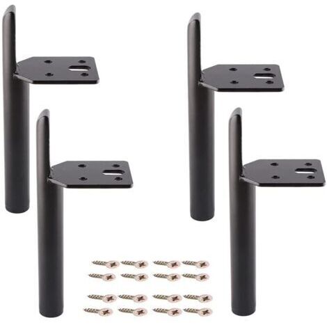 4er-Pack moderne Möbelfüße, Ersatz-Schrankbeine, Tischbeine mit Schrauben, schwarz – 15 cm