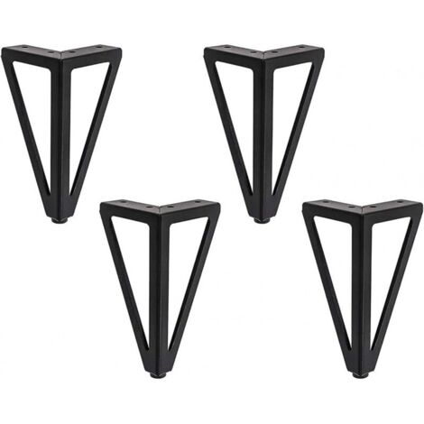 4er-Pack Möbelfüße, Metall, schwarze Möbelfüße 15 cm (15 cm, schwarz)