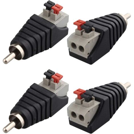 4er-Pack Phono-Lautsprecher, Cinch-Stecker und -Buchse auf AV 2-Anschluss, Buchse, Video-Audio, 5,5 x 2,1 mm