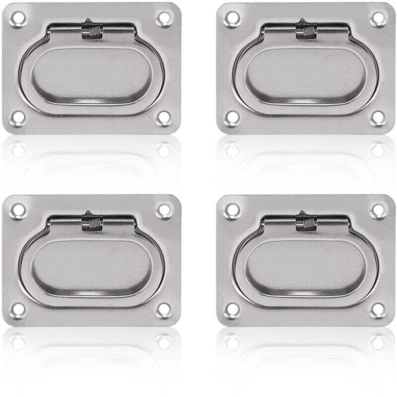 Image of Aiperq - 4er-Pack quadratische Deckdeckelgriffe aus Edelstahl 316 zum Anheben von Booten