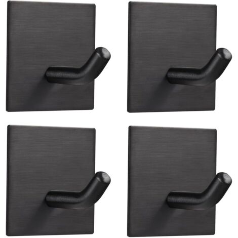 4er-Pack robuste Klebehaken, Edelstahlhaken für Küche, Bad, Haustür, Handtuch, Mantel, Schlüssel, Bademantelhaken, 4er-Pack