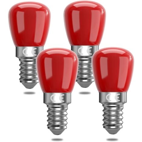 ERSANDY 4er-Pack rote E14-LED-Leuchtmittel, 3 W, E14, dekorative rote E14-LED-Leuchtmittel, 25-W-Ersatz, geeignet für Umgebungsbeleuchtung, Halloween, Weihnachten [Energieklasse F]