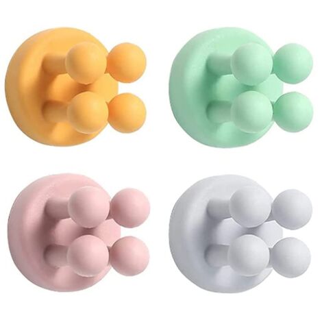 4er-Pack selbstklebende Badezimmerhalter, Silikon, wasserdicht, mehrfarbig