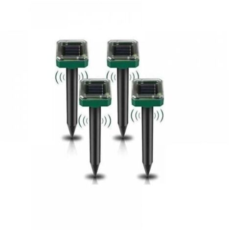 4er-Pack Solar-Ultraschall-Nagetierabwehr für Gärten, effektiv gegen Maulwürfe & Mäuse