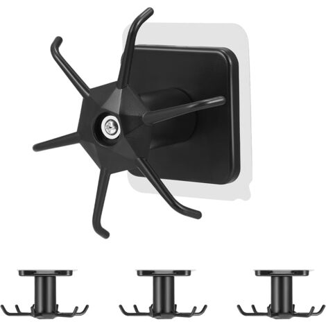 4er-Pack um 360° drehbare Haken für Küchenutensilien, selbstklebende Haken für Utensilienhalter, Aufbewahrungsregal für Küchenutensilien ohne Bohren