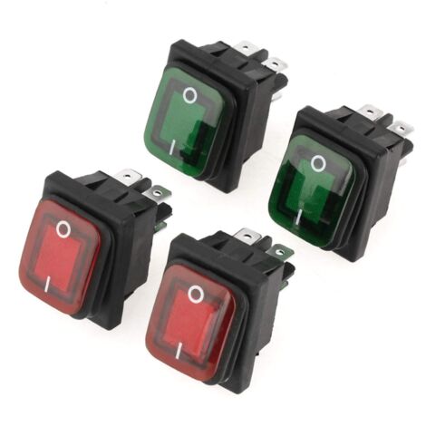 4er-Pack wasserdichter IP67-Wippschalter, 4-poliger 2-Positionen-Schalter, 2 Positionen Ein/Aus 220 V, für Heimindustrie, Heimwerker