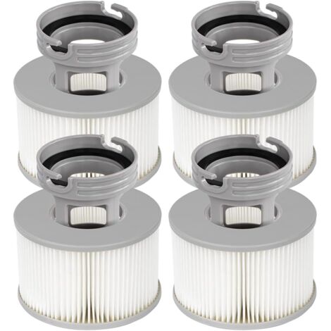 4er-Pack Whirlpool-Filter + Einschraub-Basisadapter für MSpa, Filterkartuschenpumpe in verbesserter Version für alle aktuellen MSPA-Whirlpools
