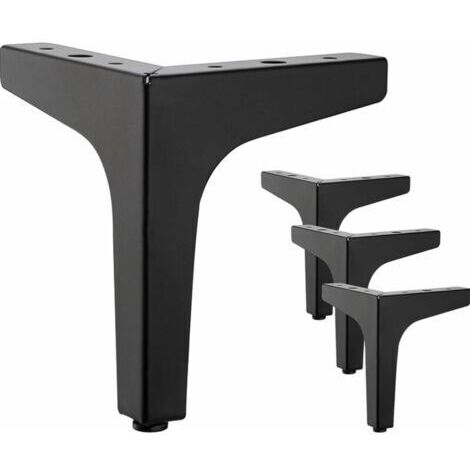 4er-Set 10 cm Möbelbeine aus schwarzem Metall - Für Schrank, Sofa, Couchtisch, TV-Möbel und andere Möbelfüße