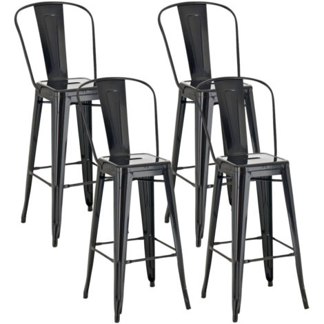 4er Set Barhocker Aiden schwarz