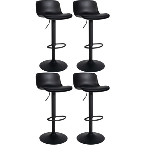 4er Set Barhocker Almada Kunstleder schwarz