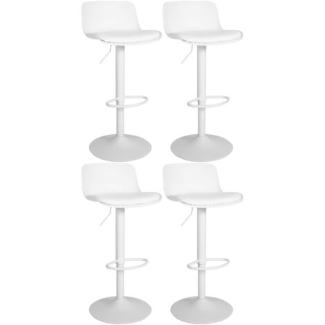 4er Set Barhocker Almada Kunstleder weiß