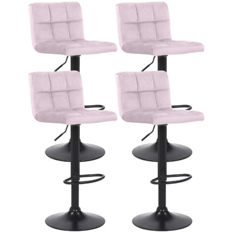 4er Set Barhocker Feni Samt rosa