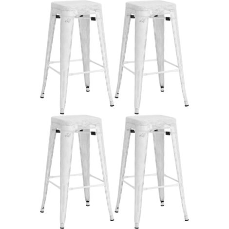 4er Set Barhocker Fletcher weiß
