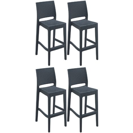 4er Set Barhocker Jamaica dunkelgrau