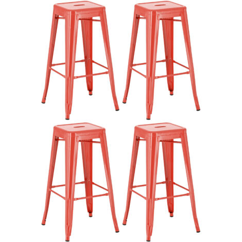 4er Set Barhocker Joshua rot