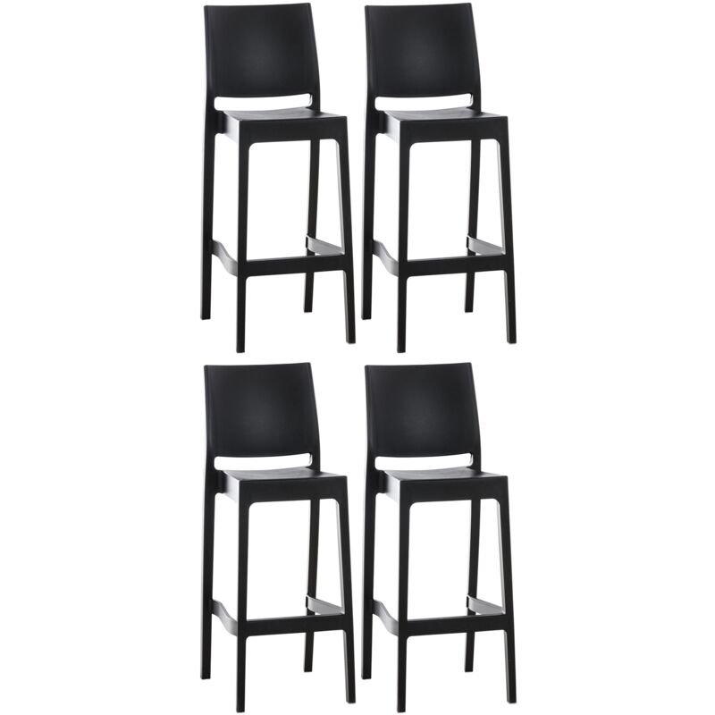 Clp - 4er Set Barhocker Maya Kunststoff Schwarz
