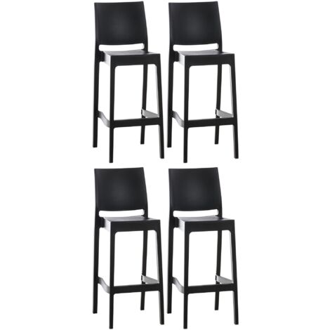 4er Set Barhocker Maya Kunststoff schwarz