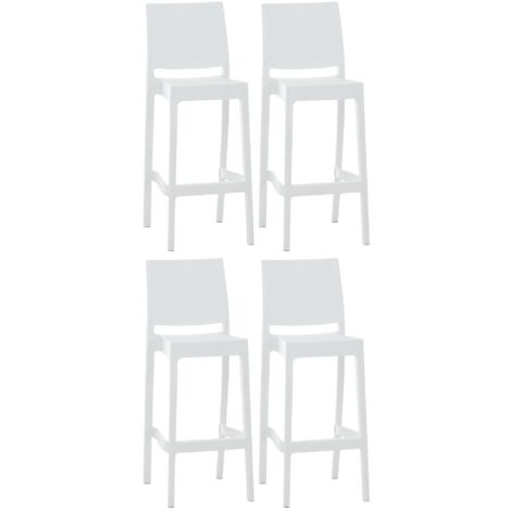 4er Set Barhocker Maya Kunststoff weiß